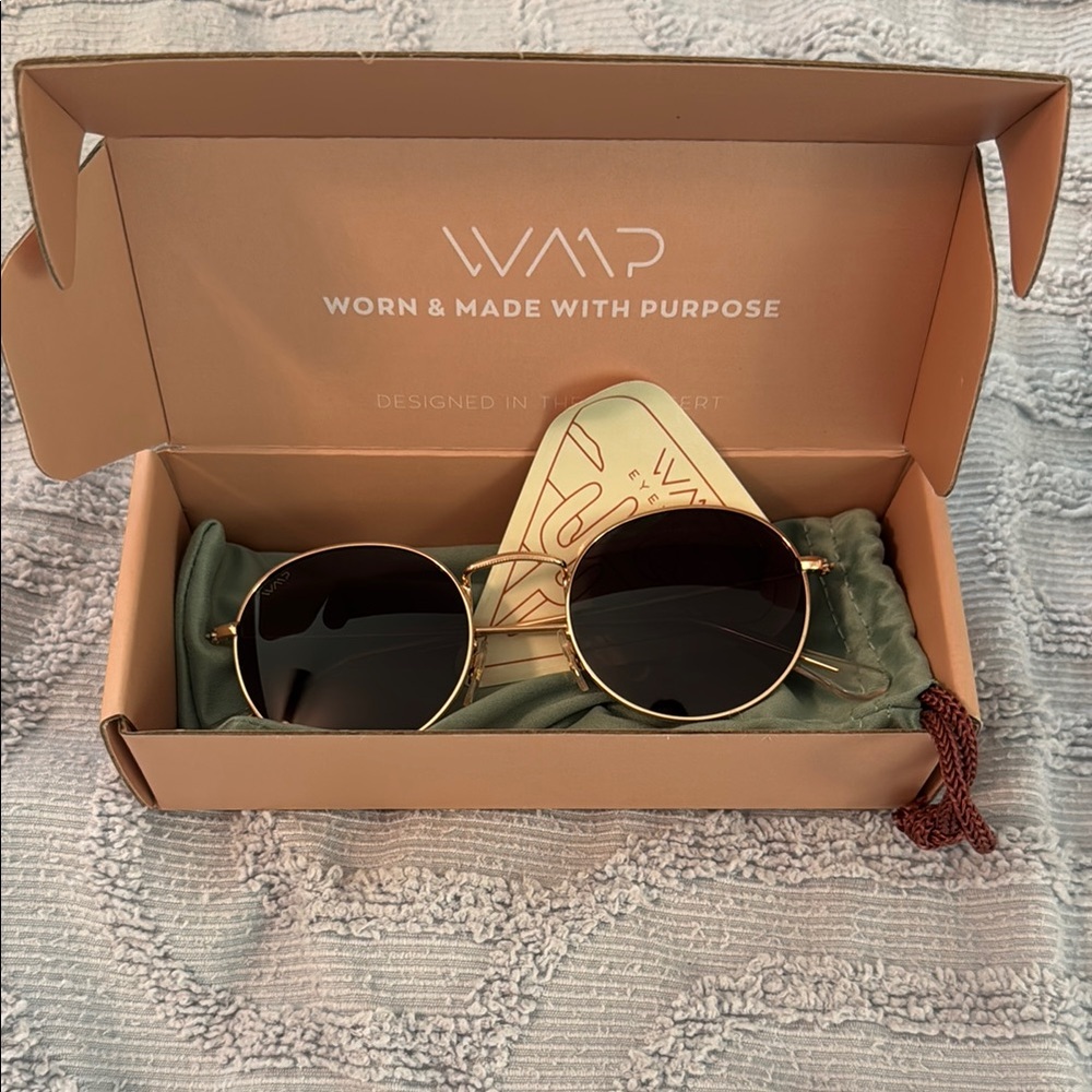 Vintage Gold and Black Round Sunglasses
